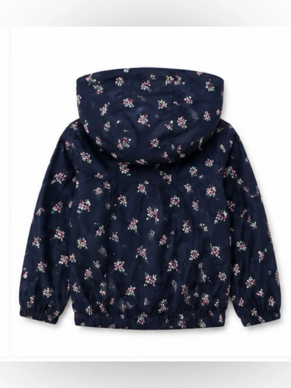 GAP Kids Floral Water Resistant Hooded Rain Jacket Girls Medium (8)